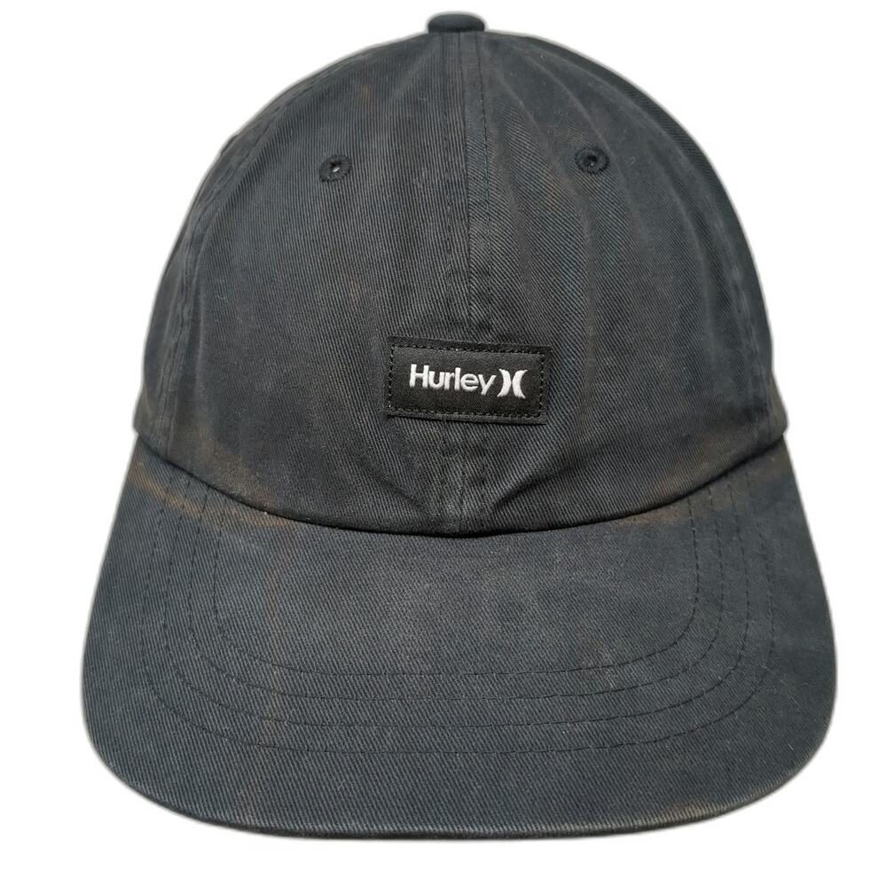 Hurley Baseball Cap Black One Size Adjustable Slideback Cotton Patch Logo Hat